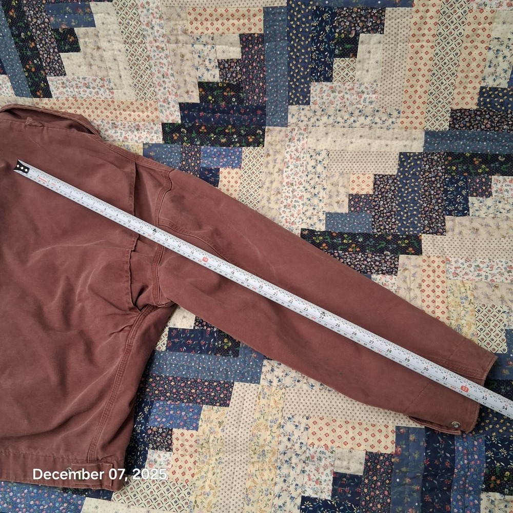Vintage Carhartt JS1236 Redwood Detroit‎ Canvas Jacket Sheet Lined SZ Large Rare - Picture 13 of 15